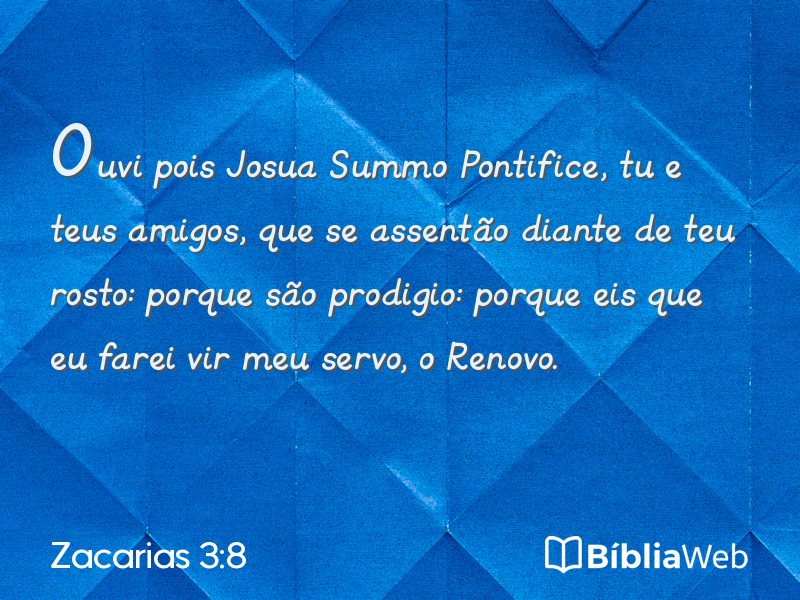Zacarias 3:8 em imagem para compartilhar