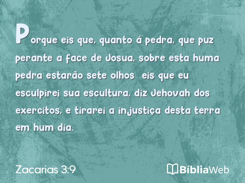 Zacarias 3:9 em imagem para compartilhar