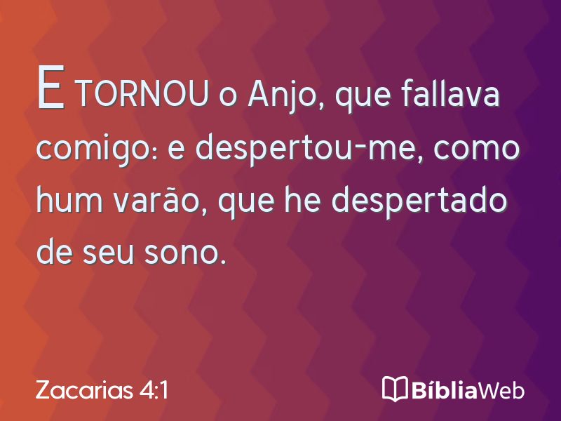 Zacarias 4:1 em imagem para compartilhar