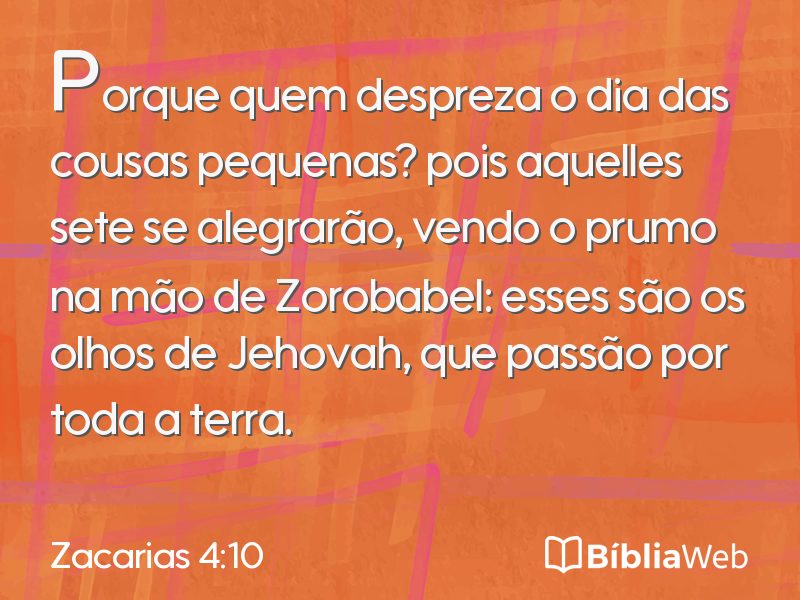 Zacarias 4:10 em imagem para compartilhar