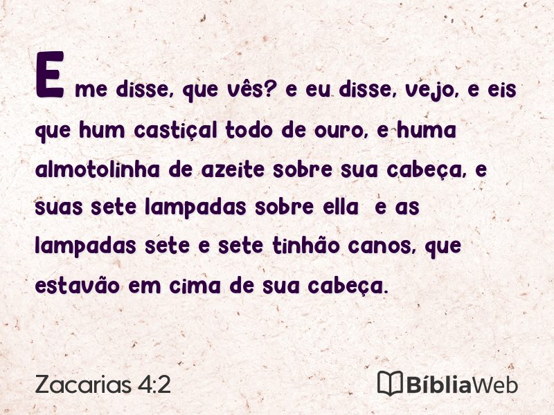 Zacarias 4:2 em imagem para compartilhar