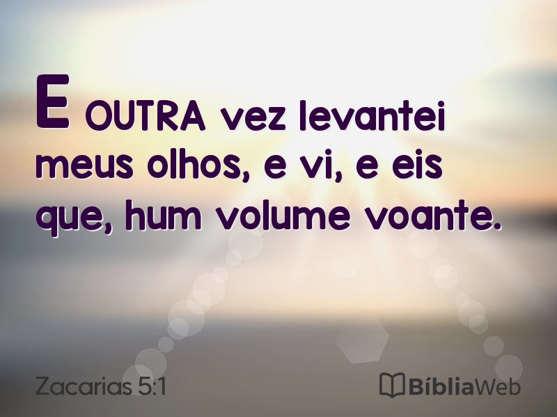 Zacarias 5:1 em imagem para compartilhar