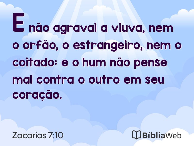 Zacarias 7:10 em imagem para compartilhar