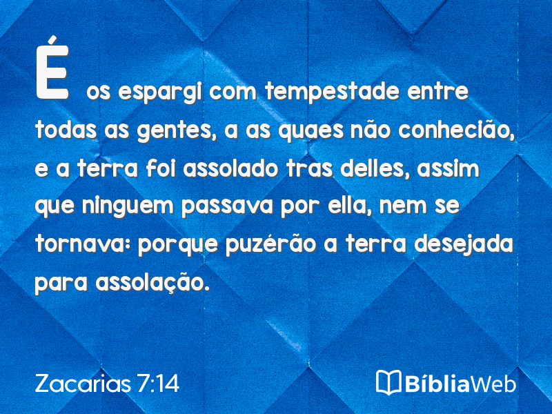Zacarias 7:14 em imagem para compartilhar