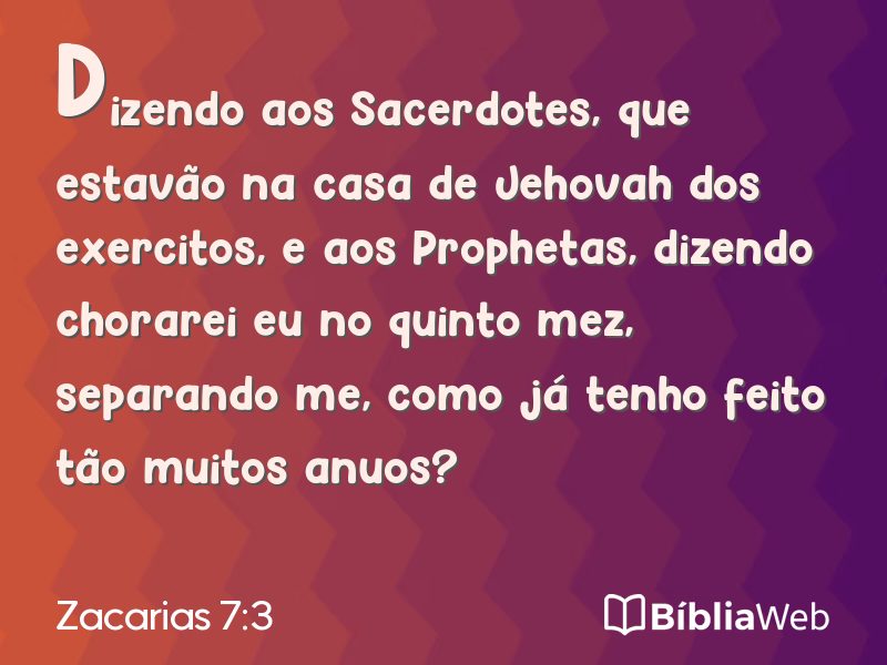 Zacarias 7:3 em imagem para compartilhar