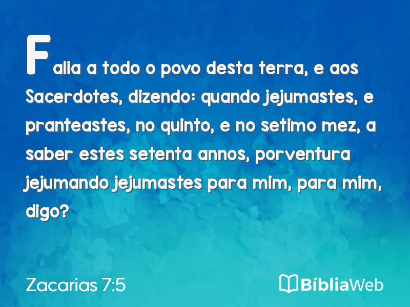 Zacarias 7:5 em imagem para compartilhar