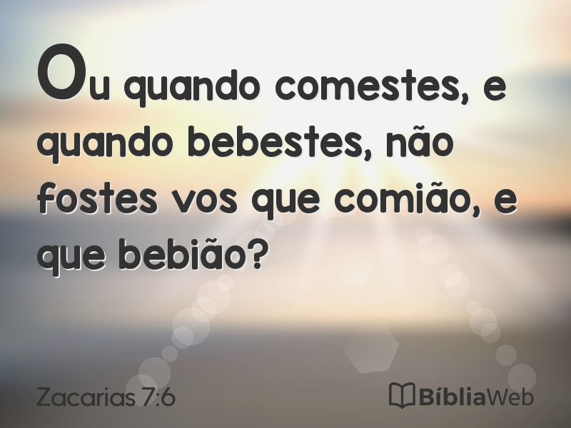 Zacarias 7:6 em imagem para compartilhar