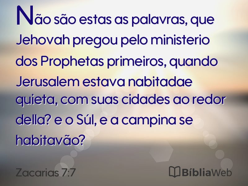 Zacarias 7:7 em imagem para compartilhar