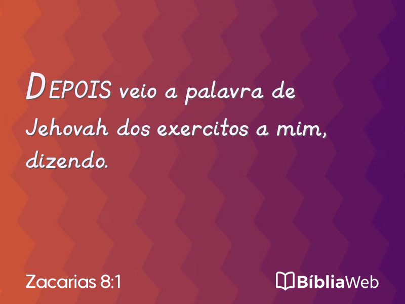 Zacarias 8:1 em imagem para compartilhar