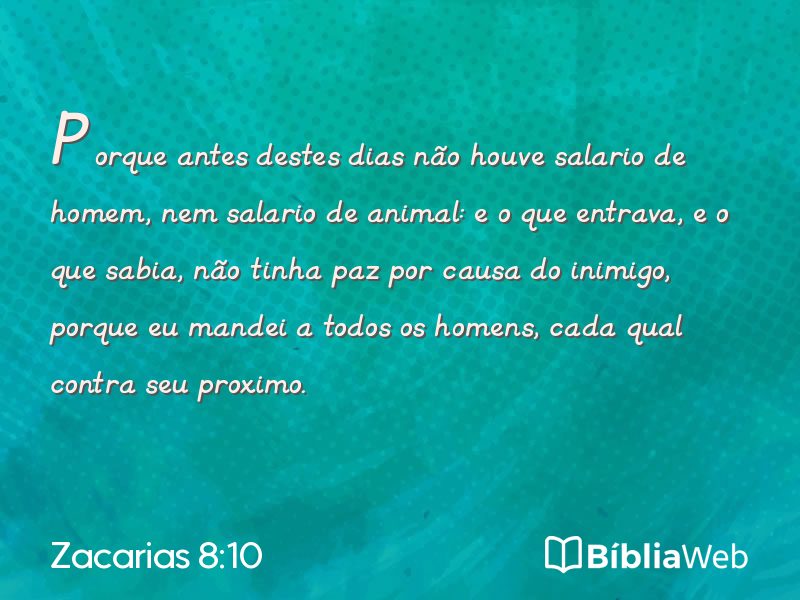 Zacarias 8:10 em imagem para compartilhar