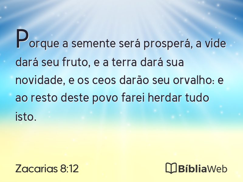 Zacarias 8:12 em imagem para compartilhar