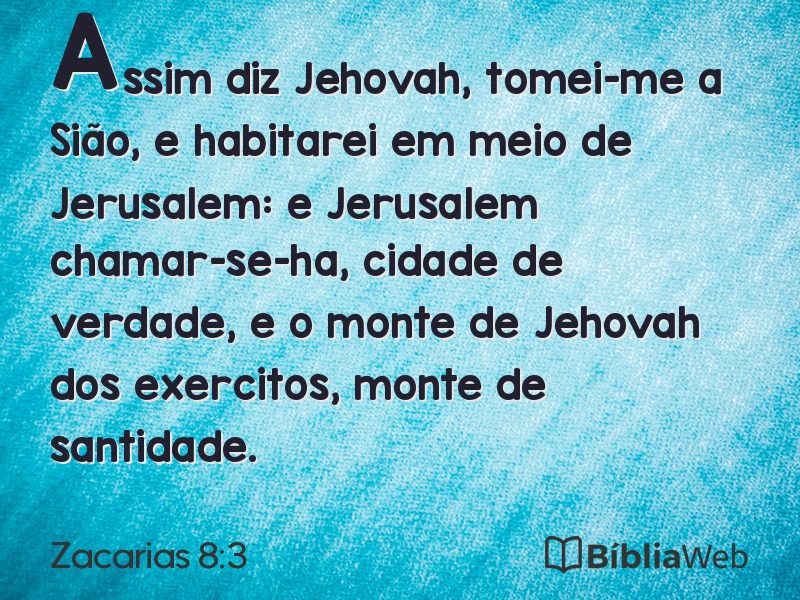 Zacarias 8:3 em imagem para compartilhar