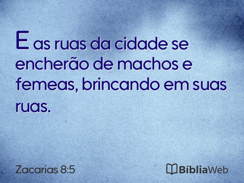Zacarias 8:5 em imagem para compartilhar