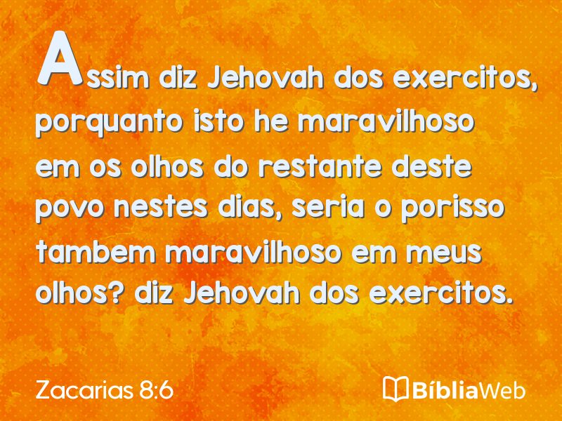 Zacarias 8:6 em imagem para compartilhar