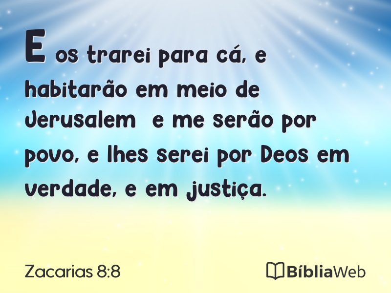 Zacarias 8:8 em imagem para compartilhar