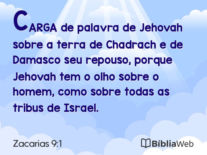 Zacarias 9:1 em imagem para compartilhar