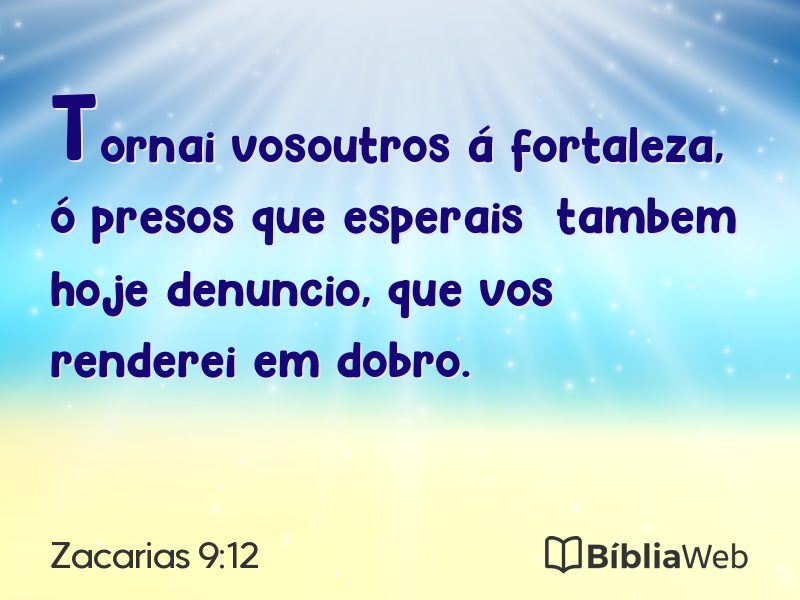 Zacarias 9:12 em imagem para compartilhar