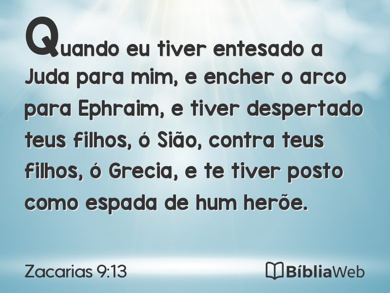 Zacarias 9:13 em imagem para compartilhar