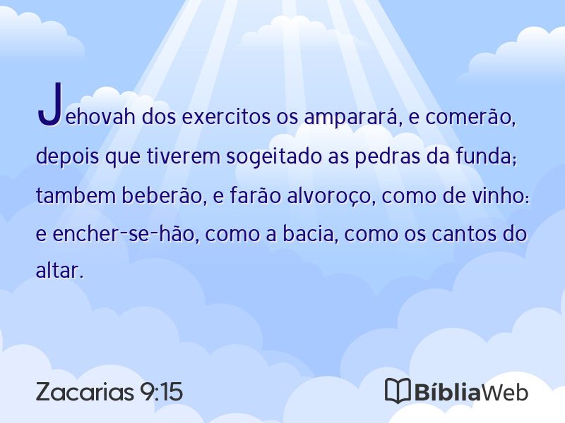 Zacarias 9:15 em imagem para compartilhar