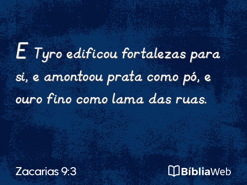 Zacarias 9:3 em imagem para compartilhar