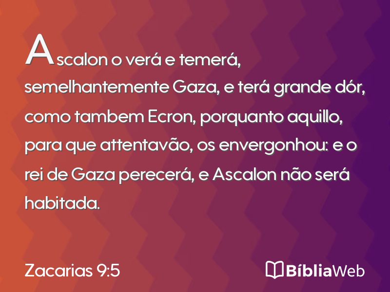 Zacarias 9:5 em imagem para compartilhar