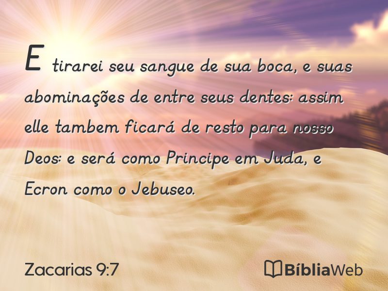 Zacarias 9:7 em imagem para compartilhar