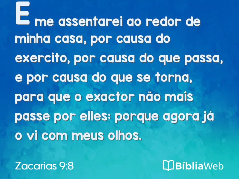 Zacarias 9:8 em imagem para compartilhar