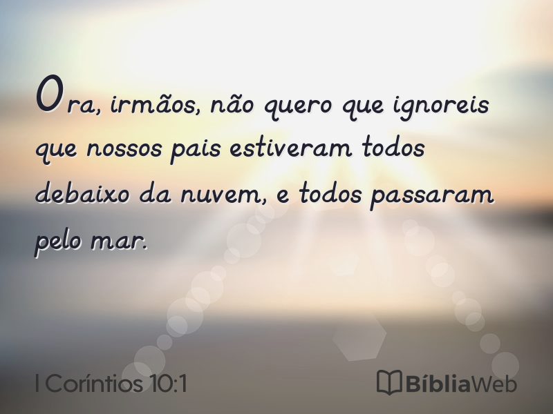 I Coríntios 10:1 em imagem para compartilhar