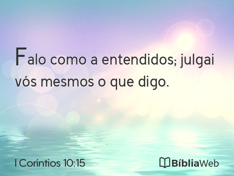 I Coríntios 10:15 em imagem para compartilhar
