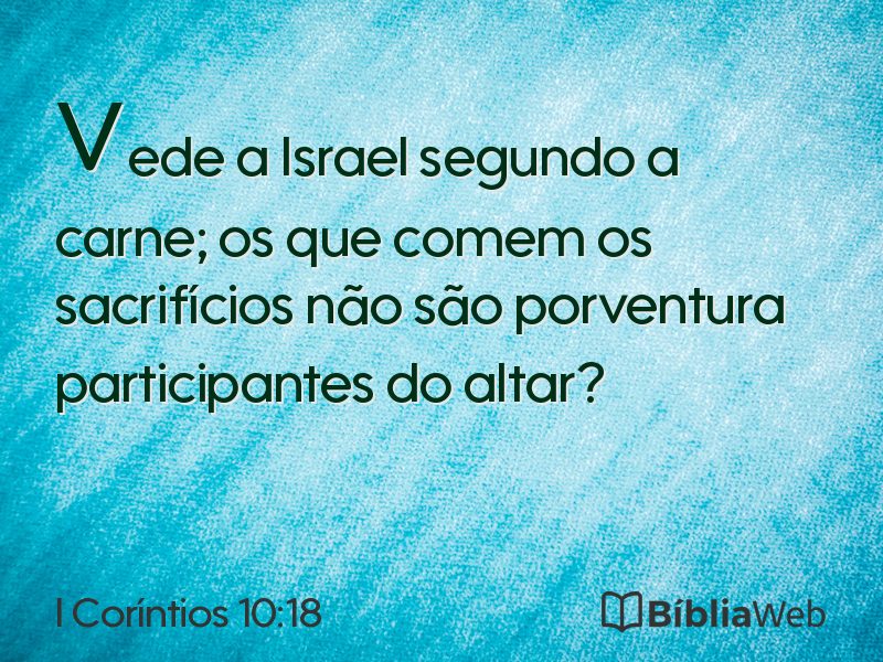 I Coríntios 10:18 em imagem para compartilhar