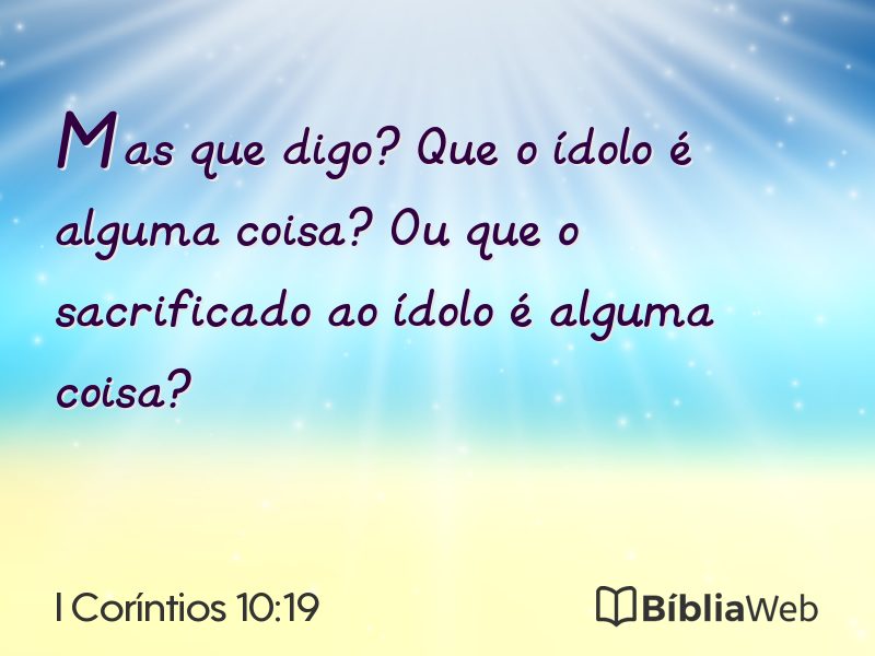 I Coríntios 10:19 em imagem para compartilhar