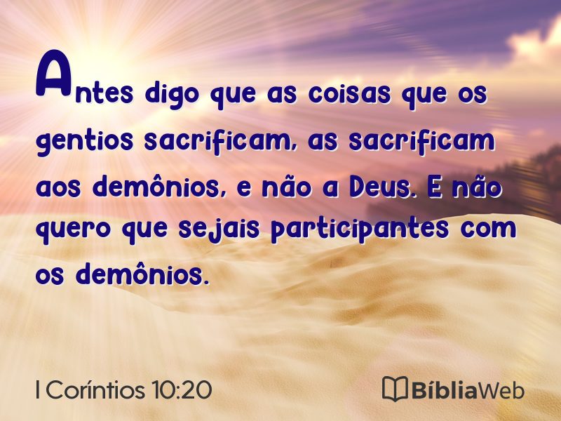 I Coríntios 10:20 em imagem para compartilhar