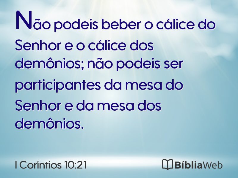 I Coríntios 10:21 em imagem para compartilhar