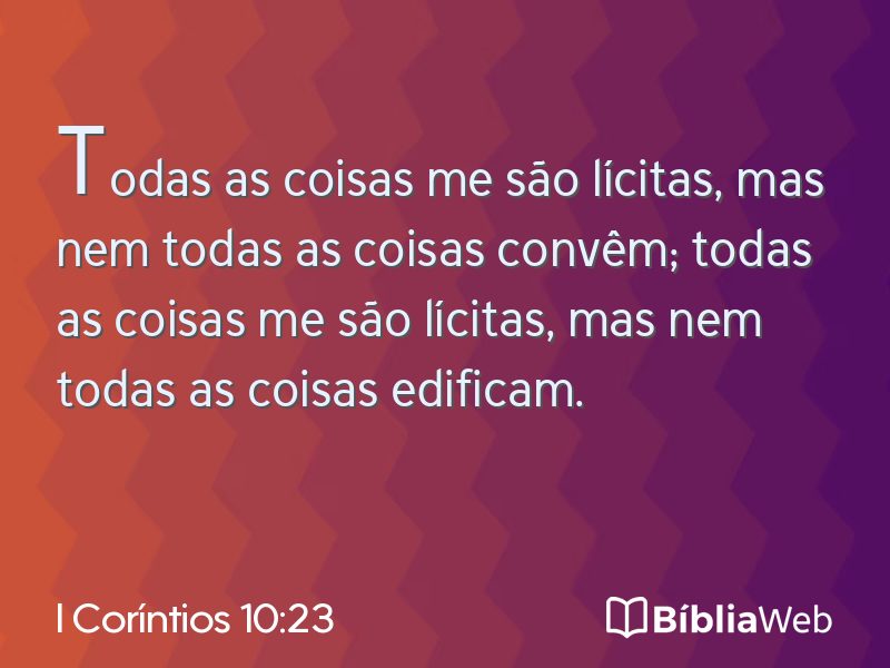 I Coríntios 10:23 em imagem para compartilhar