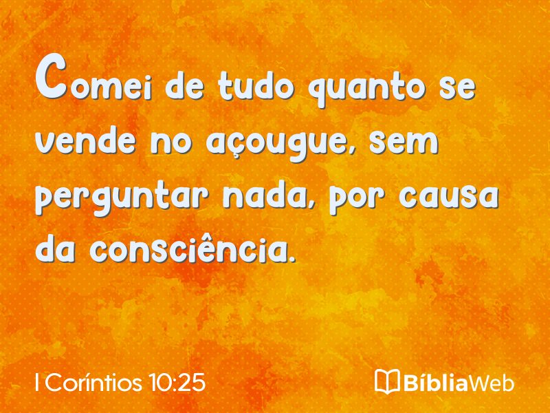 I Coríntios 10:25 em imagem para compartilhar