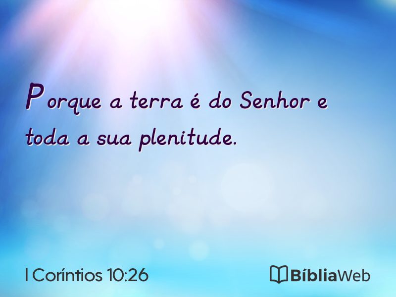 I Coríntios 10:26 em imagem para compartilhar