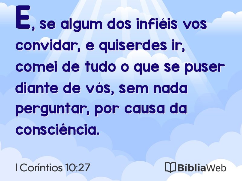 I Coríntios 10:27 em imagem para compartilhar