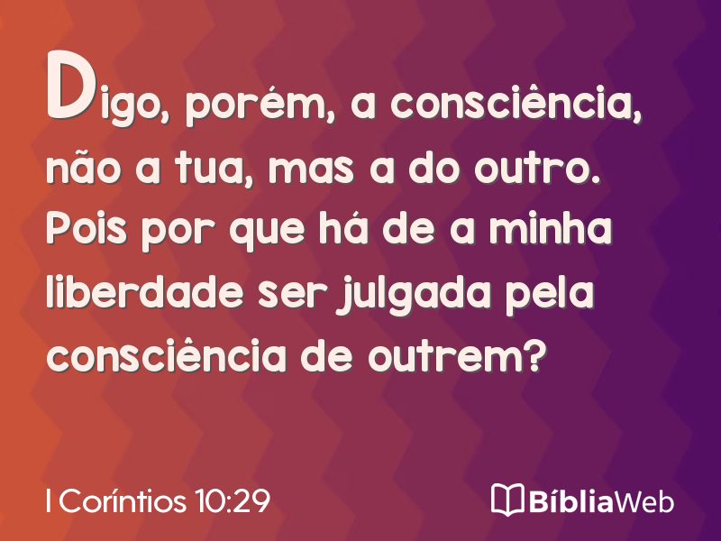 I Coríntios 10:29 em imagem para compartilhar