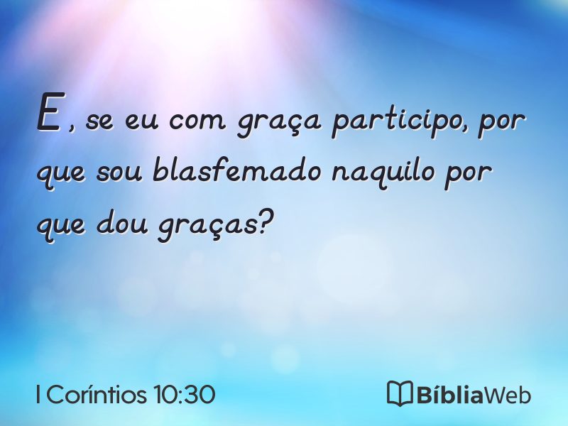 I Coríntios 10:30 em imagem para compartilhar