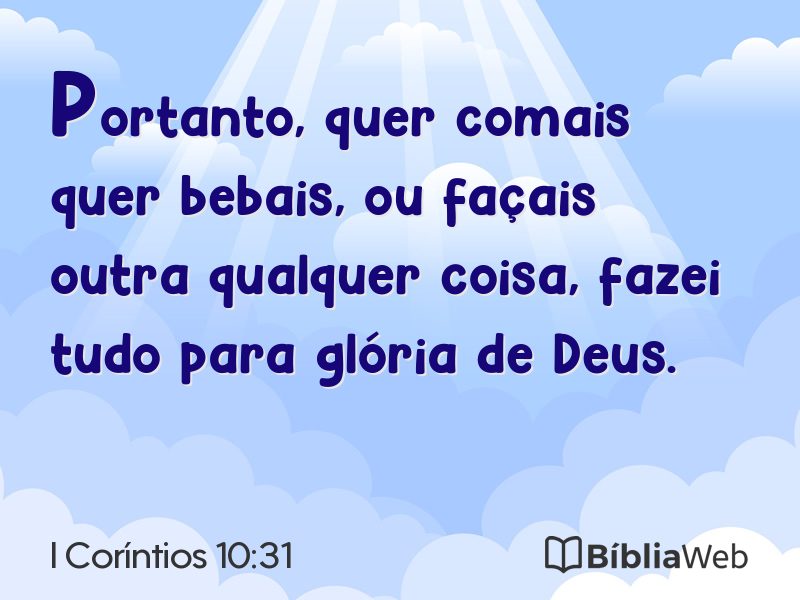 I Coríntios 10:31 em imagem para compartilhar