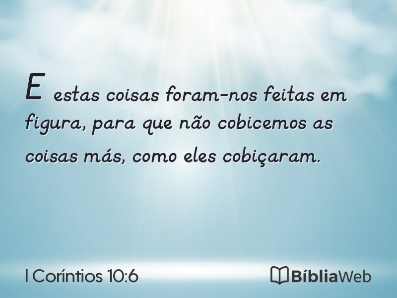 I Coríntios 10:6 em imagem para compartilhar