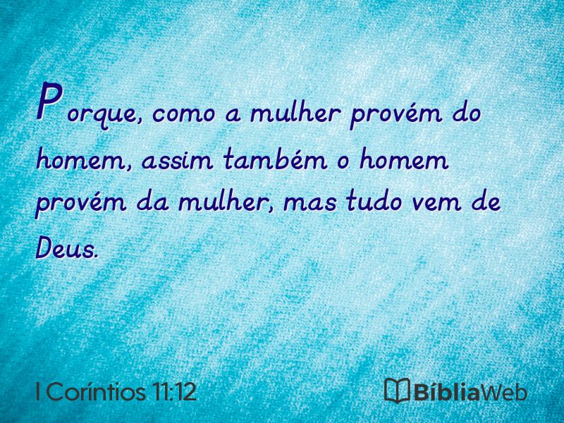 I Coríntios 11:12 em imagem para compartilhar