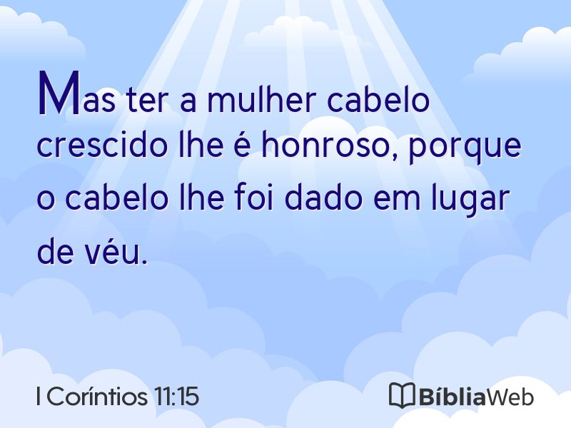 I Coríntios 11:15 em imagem para compartilhar