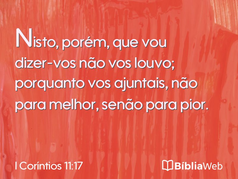 I Coríntios 11:17 em imagem para compartilhar