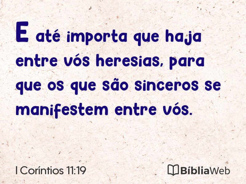 I Coríntios 11:19 em imagem para compartilhar