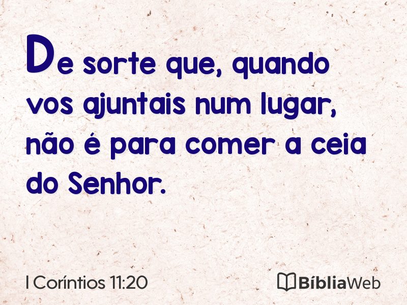 I Coríntios 11:20 em imagem para compartilhar