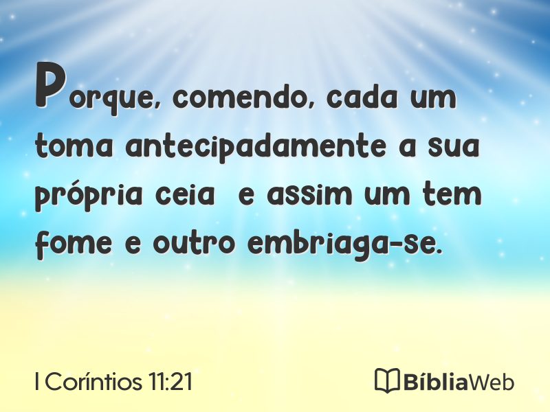 I Coríntios 11:21 em imagem para compartilhar