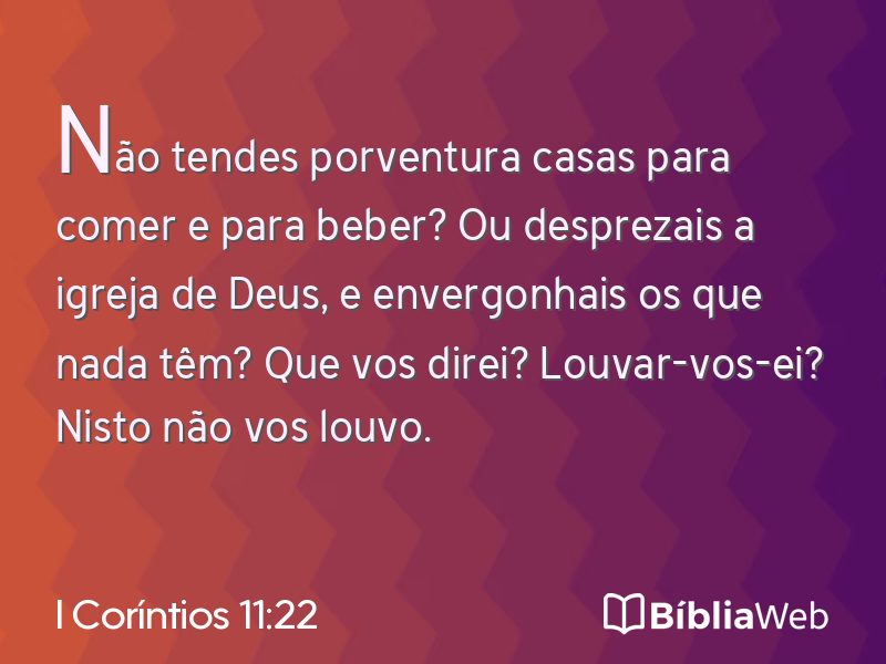 I Coríntios 11:22 em imagem para compartilhar