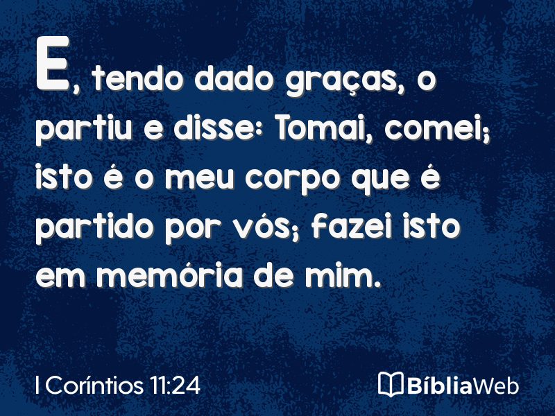 I Coríntios 11:24 em imagem para compartilhar