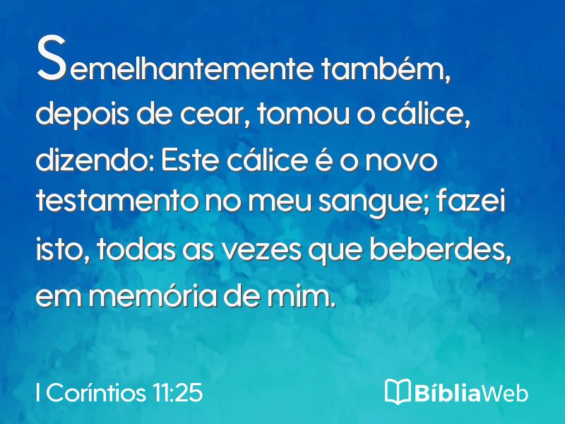 I Coríntios 11:25 em imagem para compartilhar